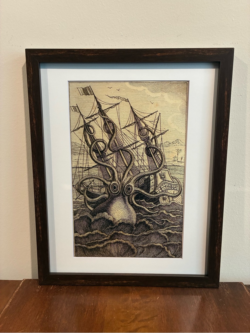 Giant Octopus Framed Print 12x15 Kraken Squid Montfort Poulpe Colossal Wall Art